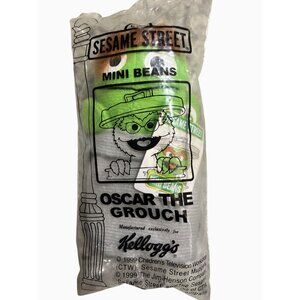 Sesame Street Oscar The Grouch Mini Beans Plush Collectible By Kellogg's 1999